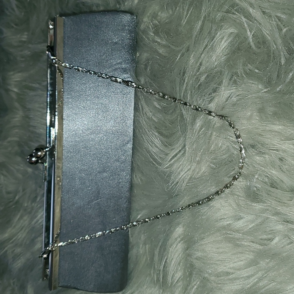 Gray Satin evening clutche